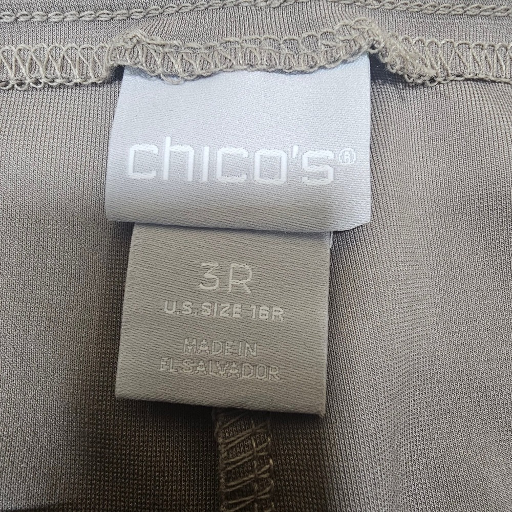 Chico's Taupe Faux Suede Leggings Slim Fit Pull On Pants Size 3 Regular US 16R - Picture 9 of 11